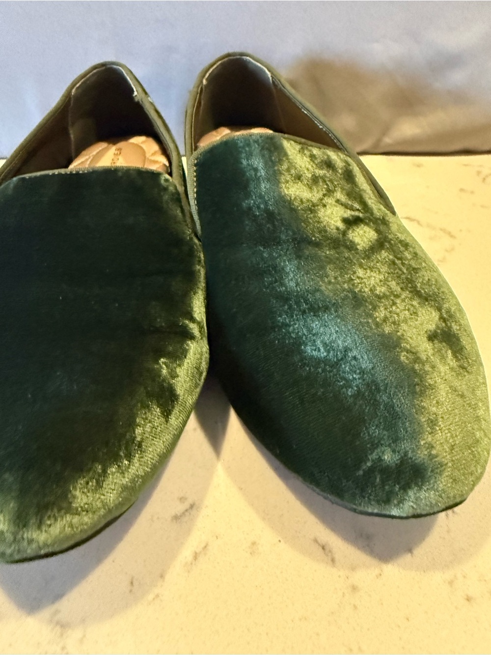 Birdies women’s Velvet Slip-On Loafers in Forest Green - Picture 15 of 15